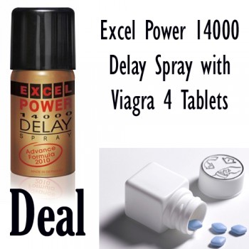 Deal of Excel Power 14000 Spray with Vaigra 4 Tablets